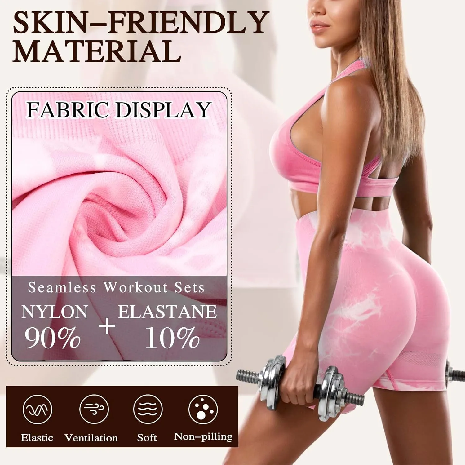 4 Piece Women Workout Shorts Tie Dye High Waist Butt Lift Shorts Tight Women Workout Gym Yoga Sports Shorts