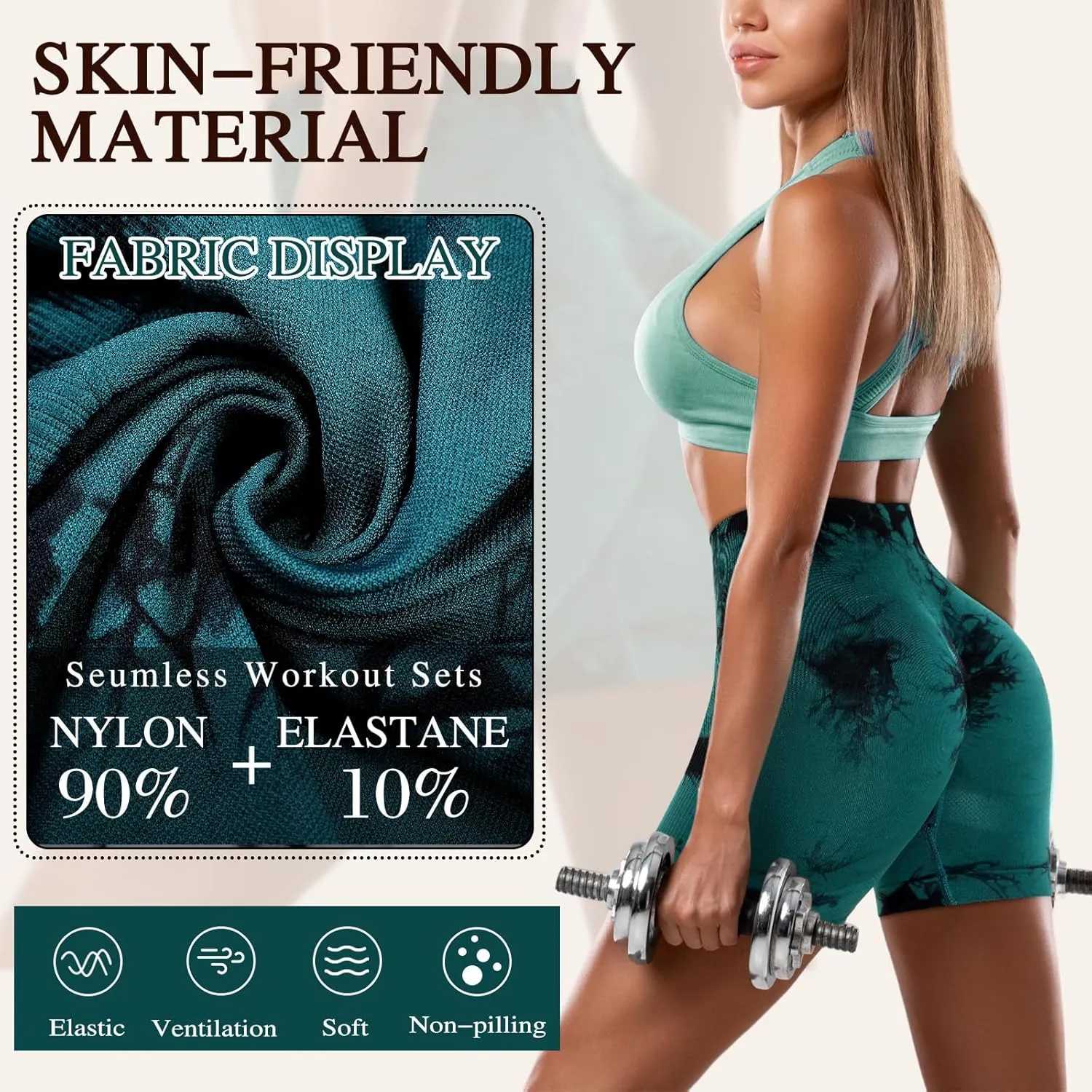 4 Piece Women Workout Shorts Tie Dye High Waist Butt Lift Shorts Tight Women Workout Gym Yoga Sports Shorts