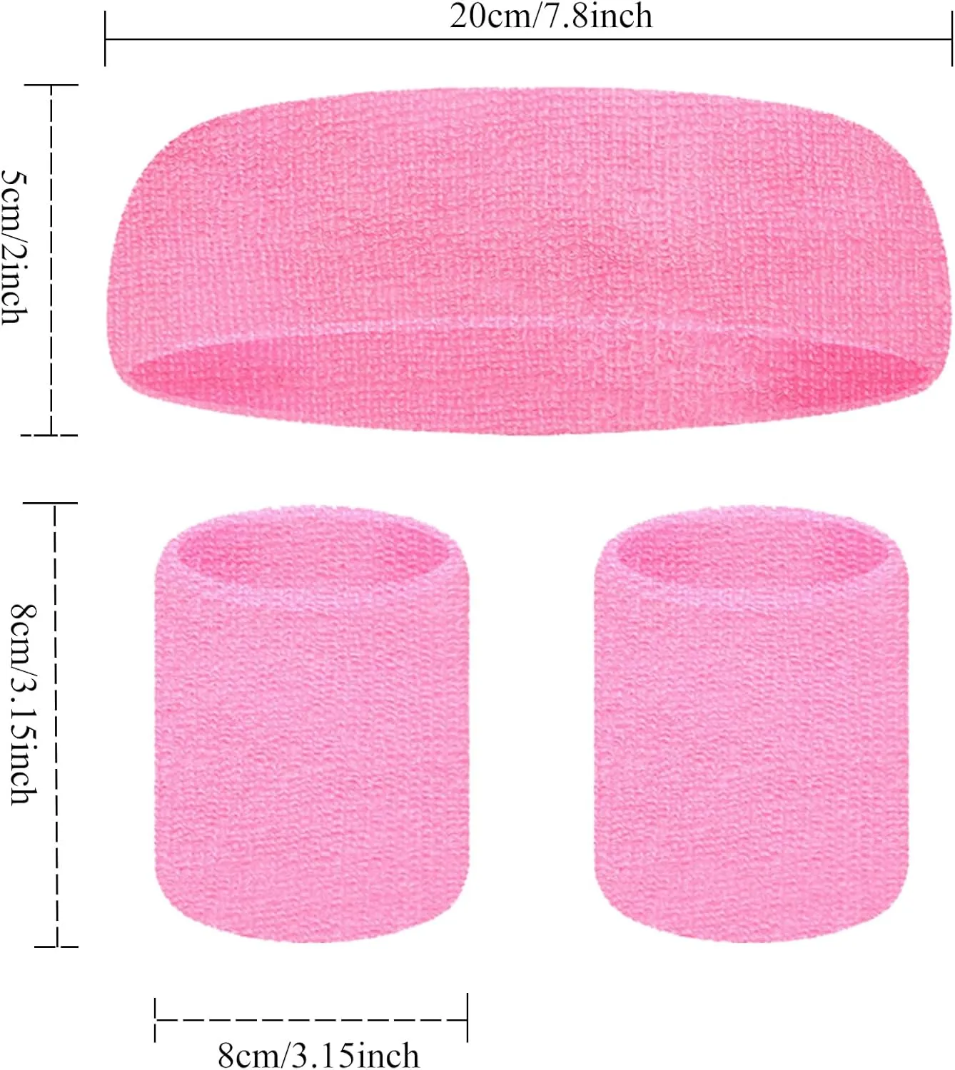 80s Outfit for Women Workout Fanny Pack Knit Warmers Headband Wristbands 80s Accessories for Theme Party Yoga Running Hiking