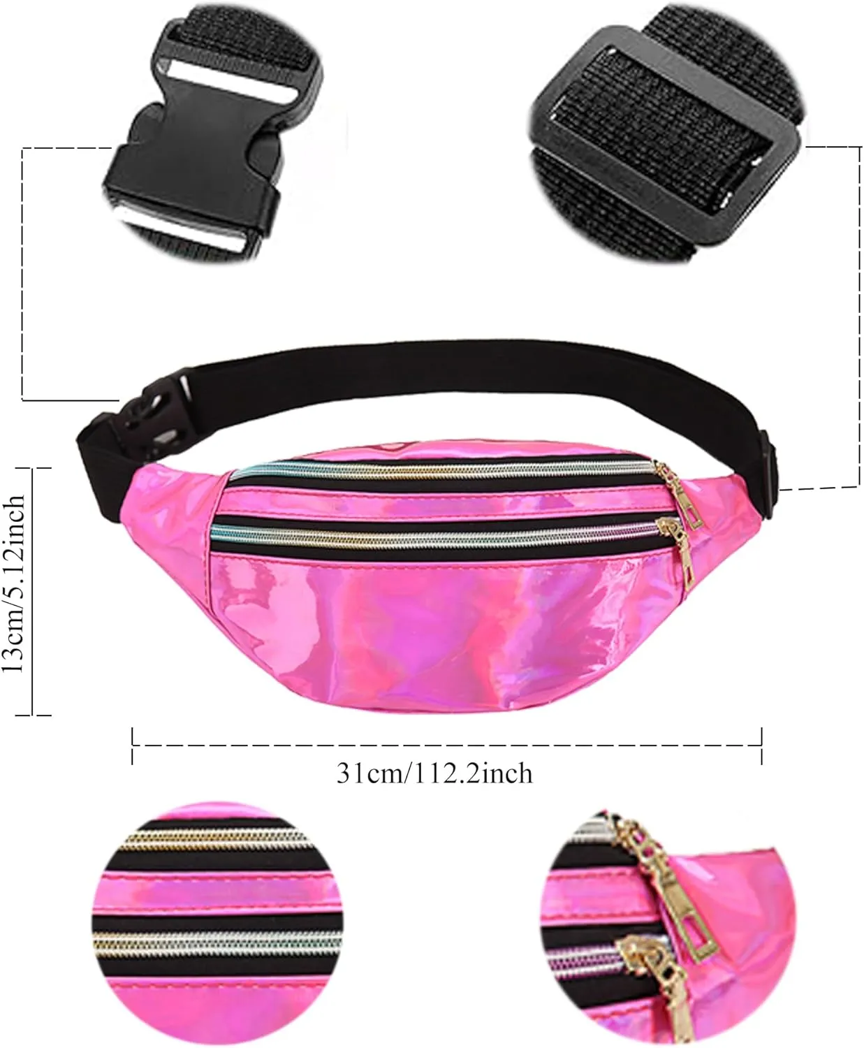 80s Outfit for Women Workout Fanny Pack Knit Warmers Headband Wristbands 80s Accessories for Theme Party Yoga Running Hiking