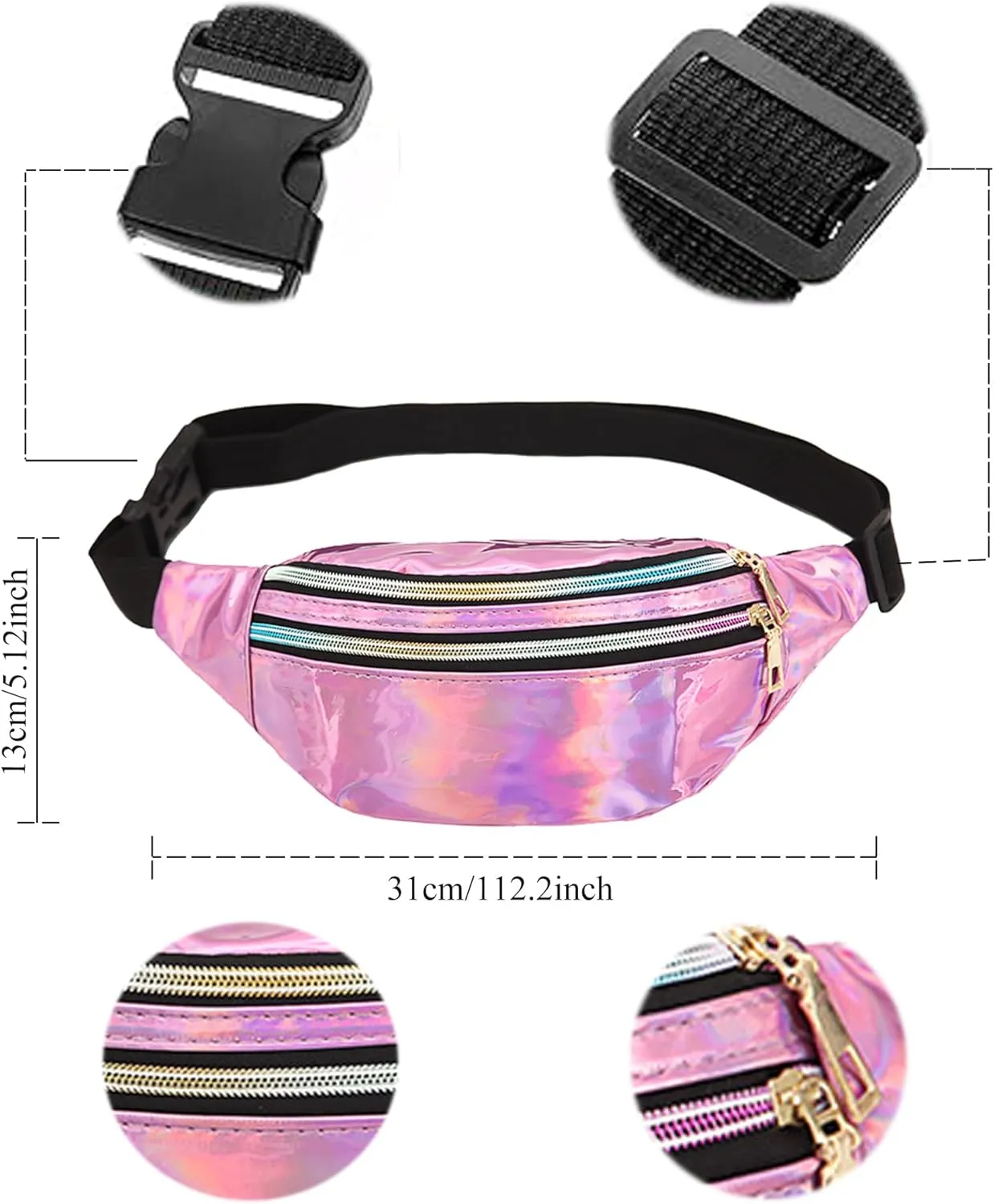 80s Outfit for Women Workout Fanny Pack Knit Warmers Headband Wristbands 80s Accessories for Theme Party Yoga Running Hiking
