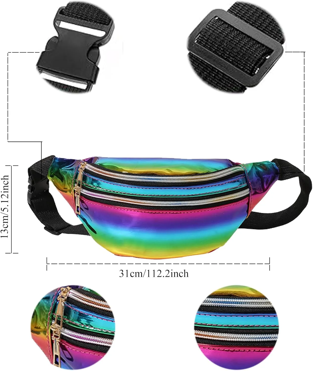 80s Outfit for Women Workout Fanny Pack Knit Warmers Headband Wristbands 80s Accessories for Theme Party Yoga Running Hiking