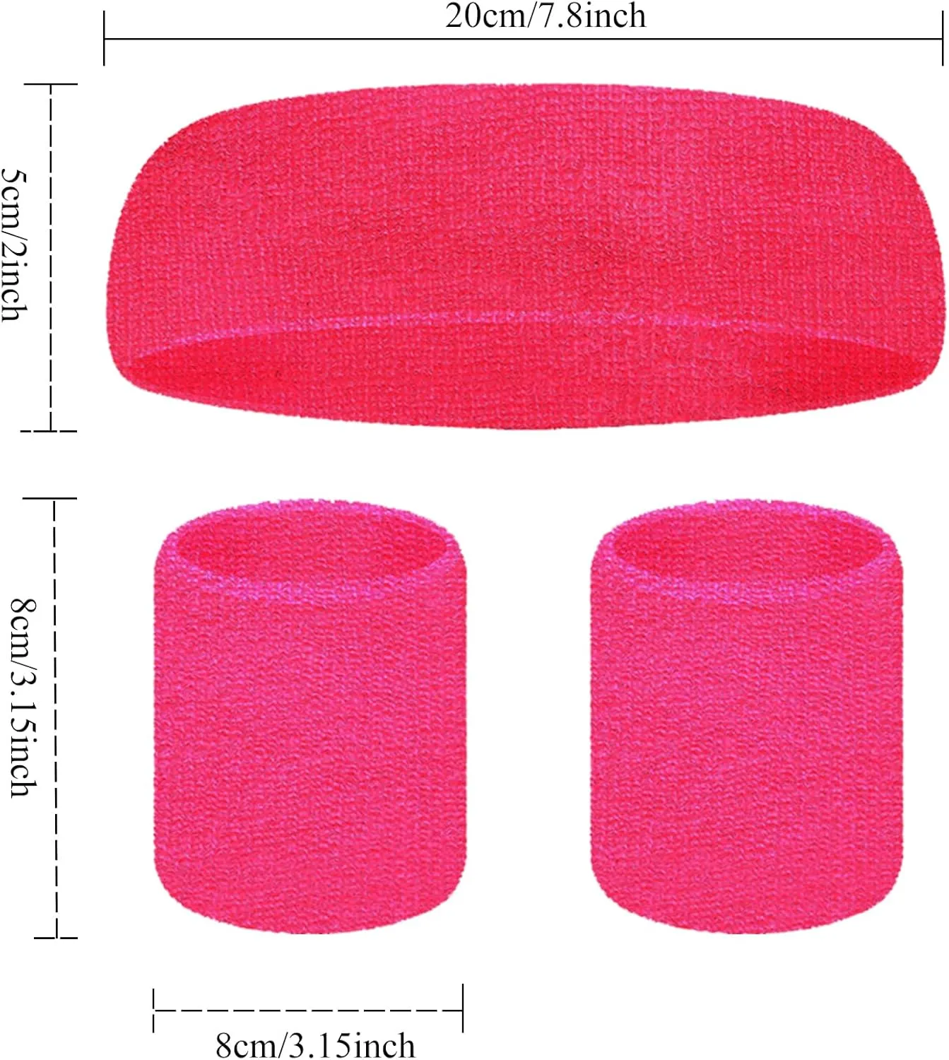 80s Outfit for Women Workout Fanny Pack Knit Warmers Headband Wristbands 80s Accessories for Theme Party Yoga Running Hiking