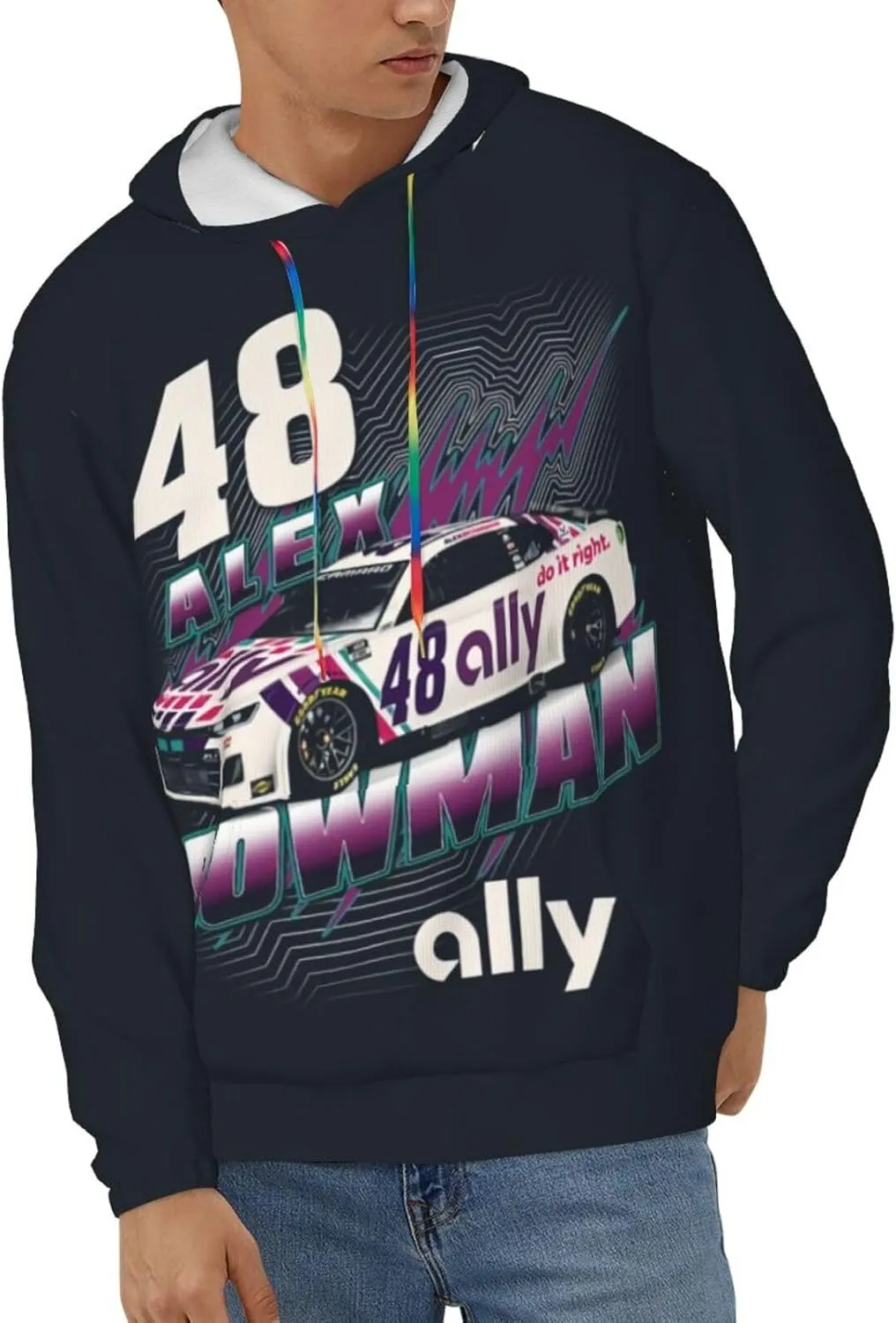 Alex Bowman 48 Men's Pullover Hoodie Casual Hooded Sweatshirt Best Hoodies Sportswear Tracksuit