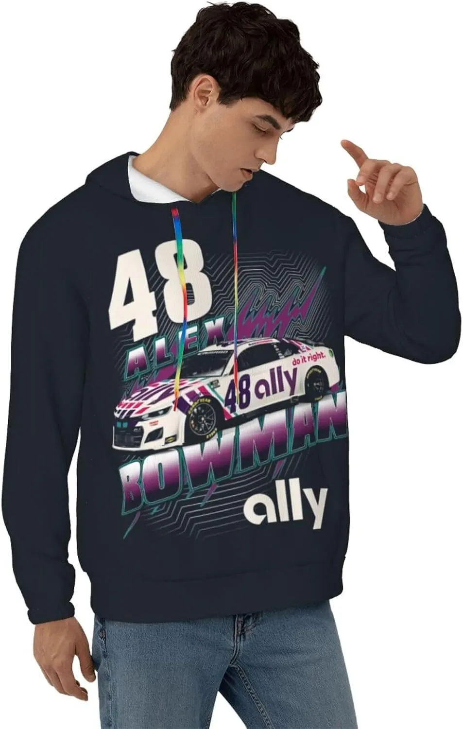 Alex Bowman 48 Men's Pullover Hoodie Casual Hooded Sweatshirt Best Hoodies Sportswear Tracksuit