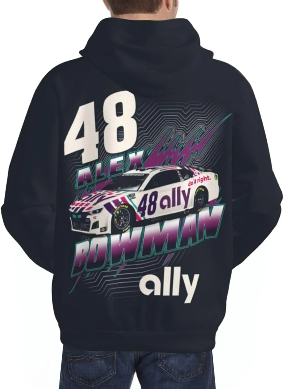 Alex Bowman 48 Men's Pullover Hoodie Casual Hooded Sweatshirt Best Hoodies Sportswear Tracksuit