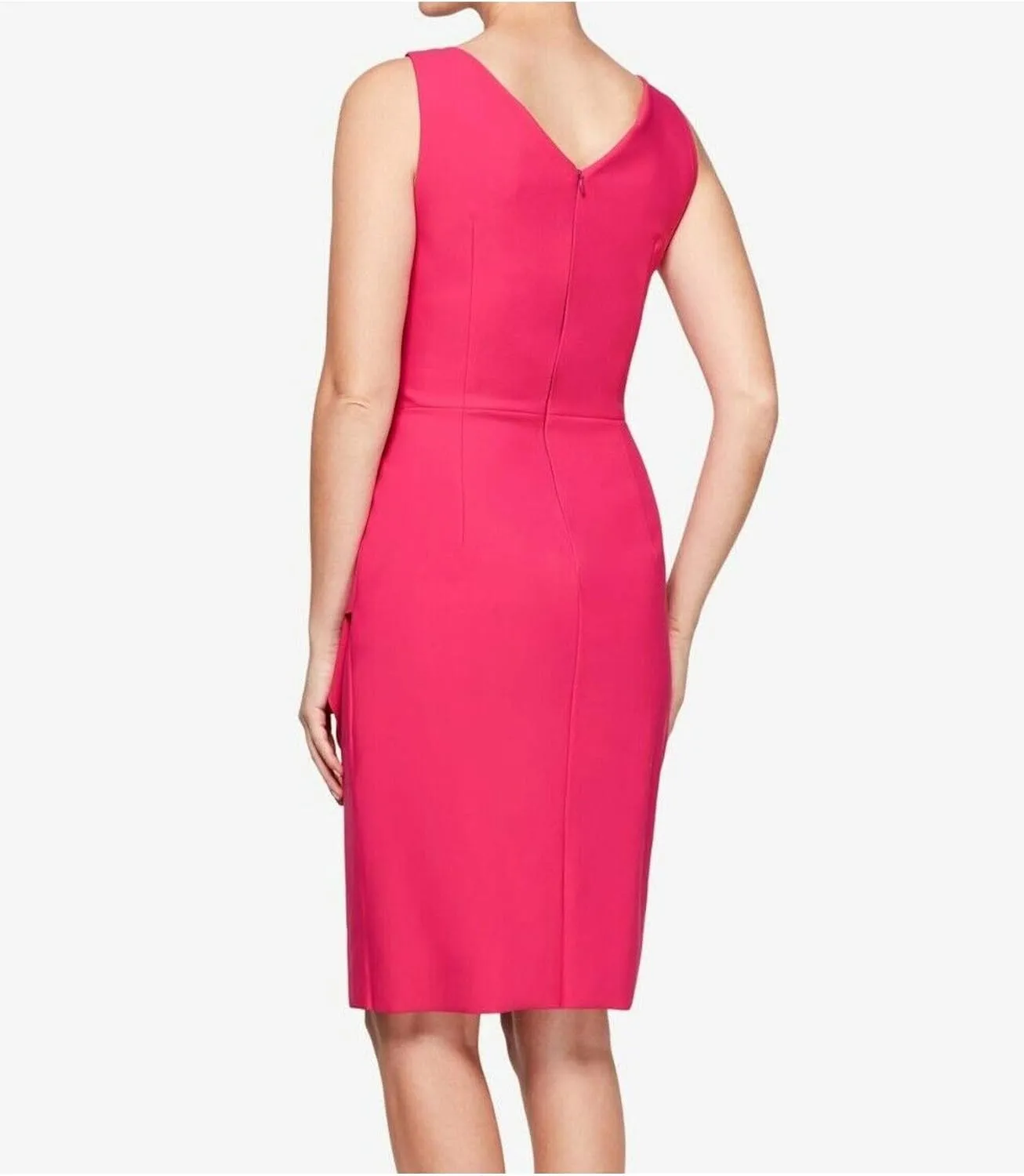 Alex Evenings Women's Slimming Short Ruched Dress with Ruffle (Petite and Regular)