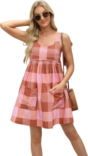 AMEBELLE Summer Mini Dresses for Women Casual Sleeveless Tank Dresses Crewneck Flowy Sundress with Pockets