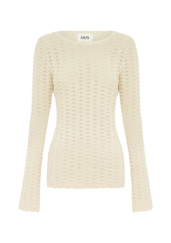 Amelie Core Knit Long Sleeve Top - Ivory