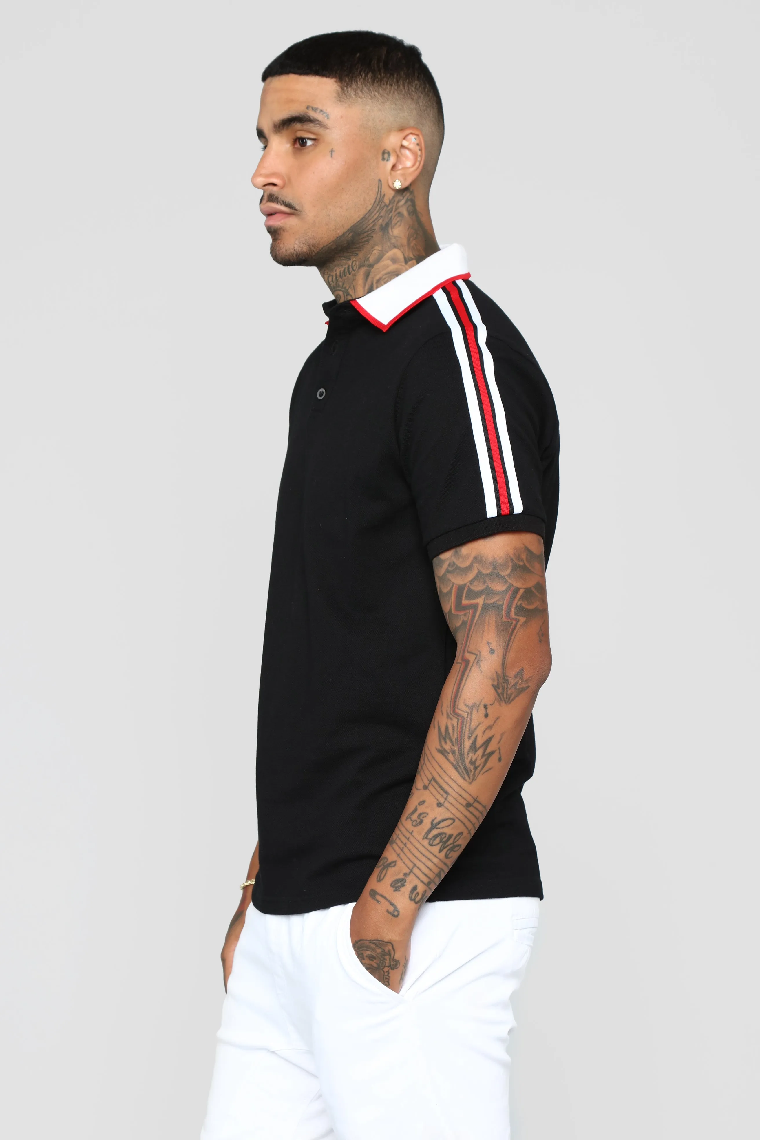 Andre Short Sleeve Polo - Black/White