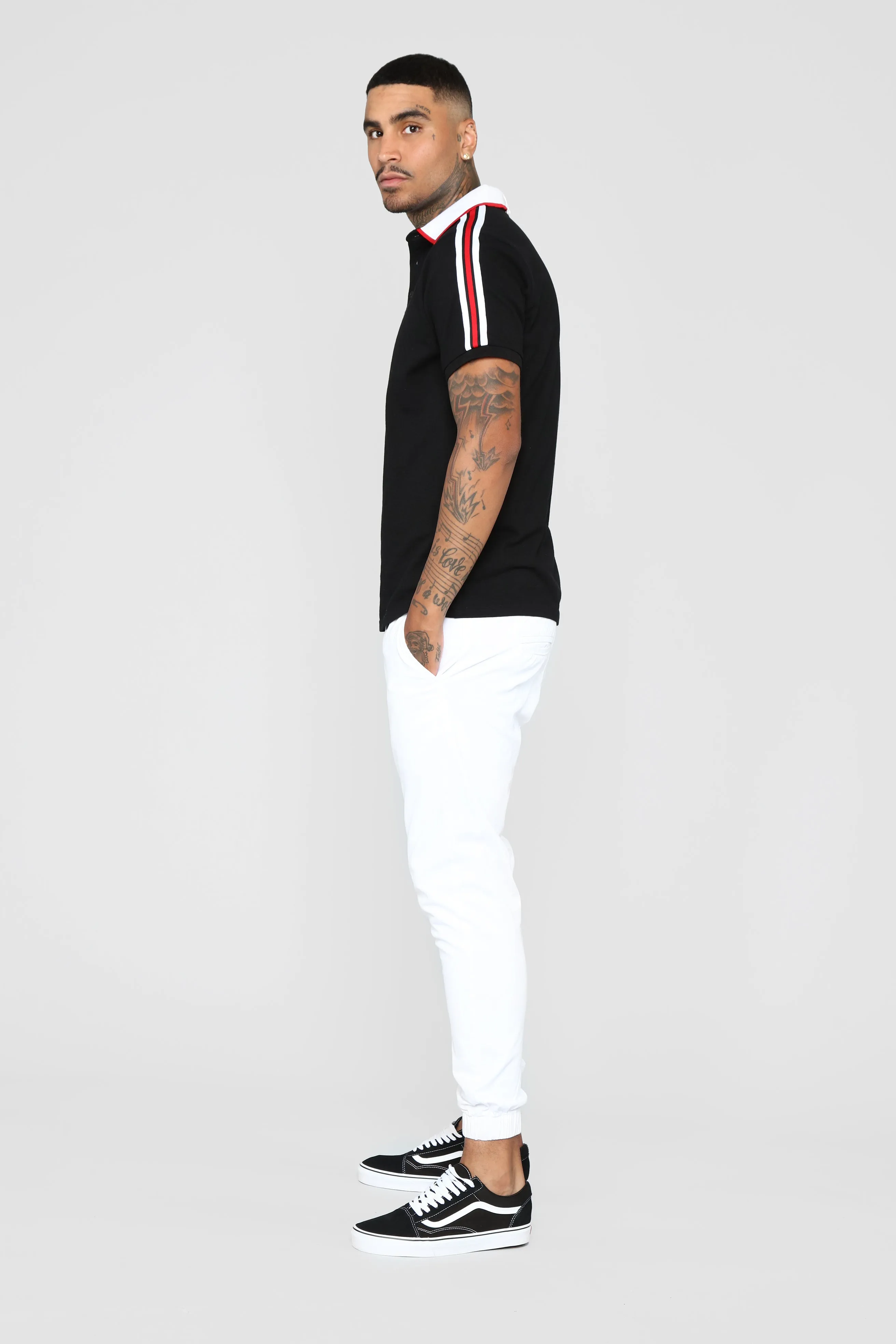 Andre Short Sleeve Polo - Black/White
