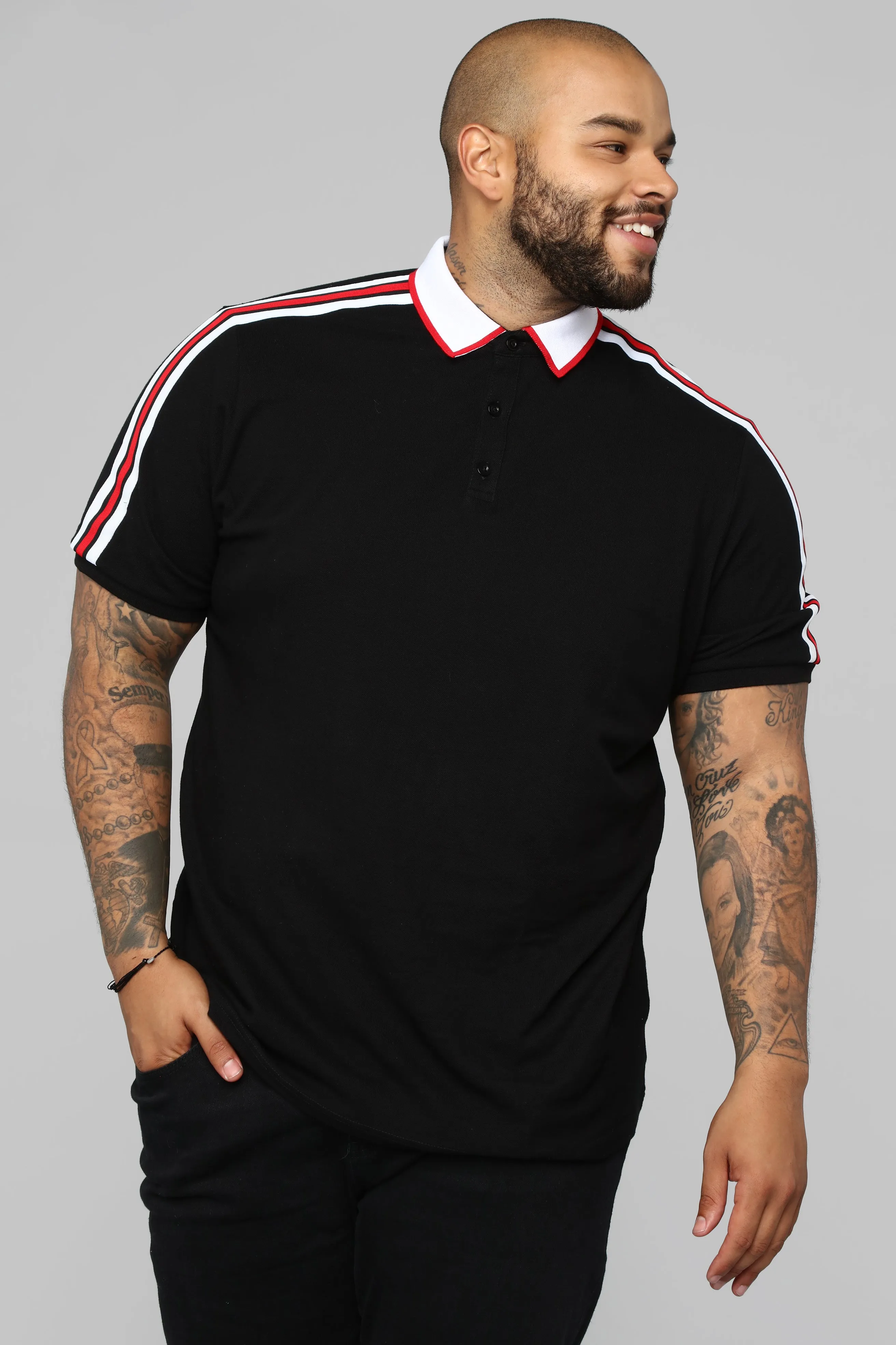 Andre Short Sleeve Polo - Black/White