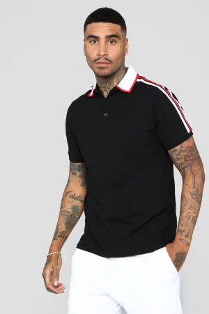 Andre Short Sleeve Polo - Black/White
