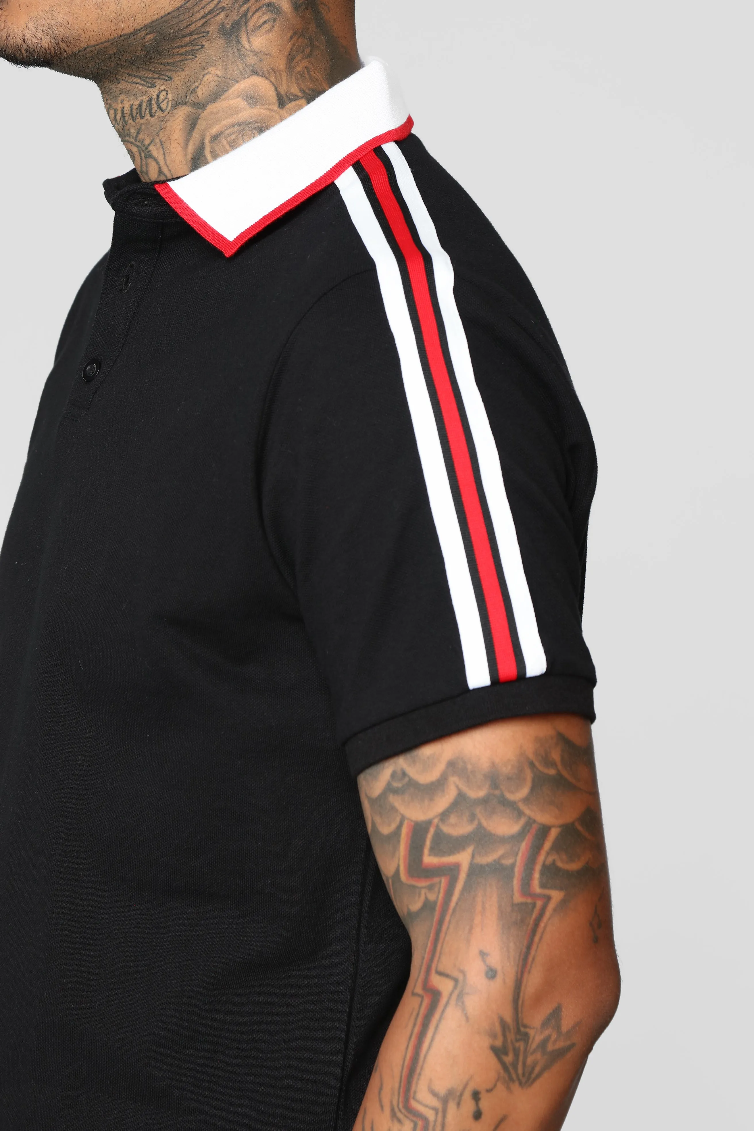 Andre Short Sleeve Polo - Black/White