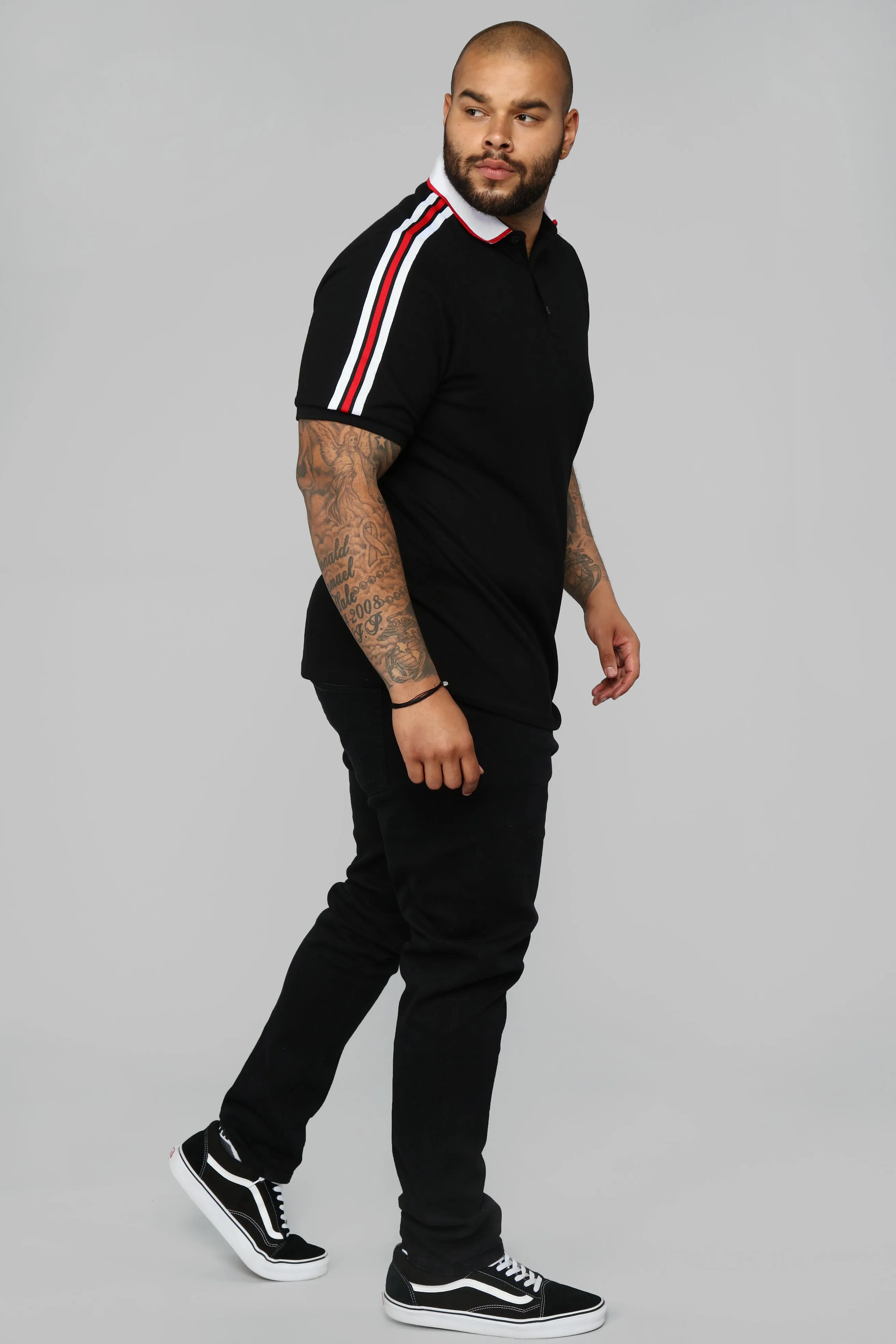Andre Short Sleeve Polo - Black/White