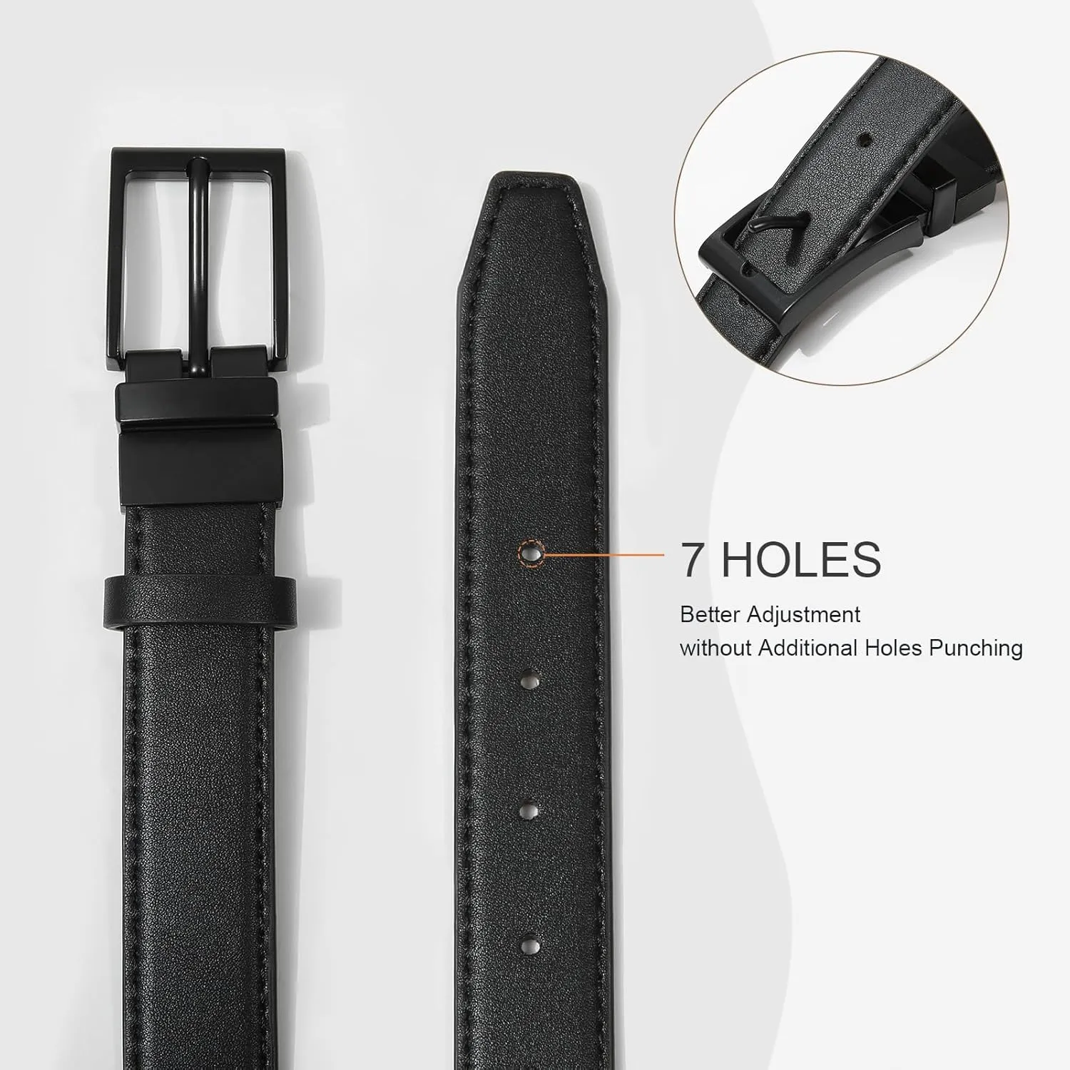 AWAYTR Reversible Kids Belts for Boys - Black and Brown Leather Belt for School Uniform Casual Jeans
