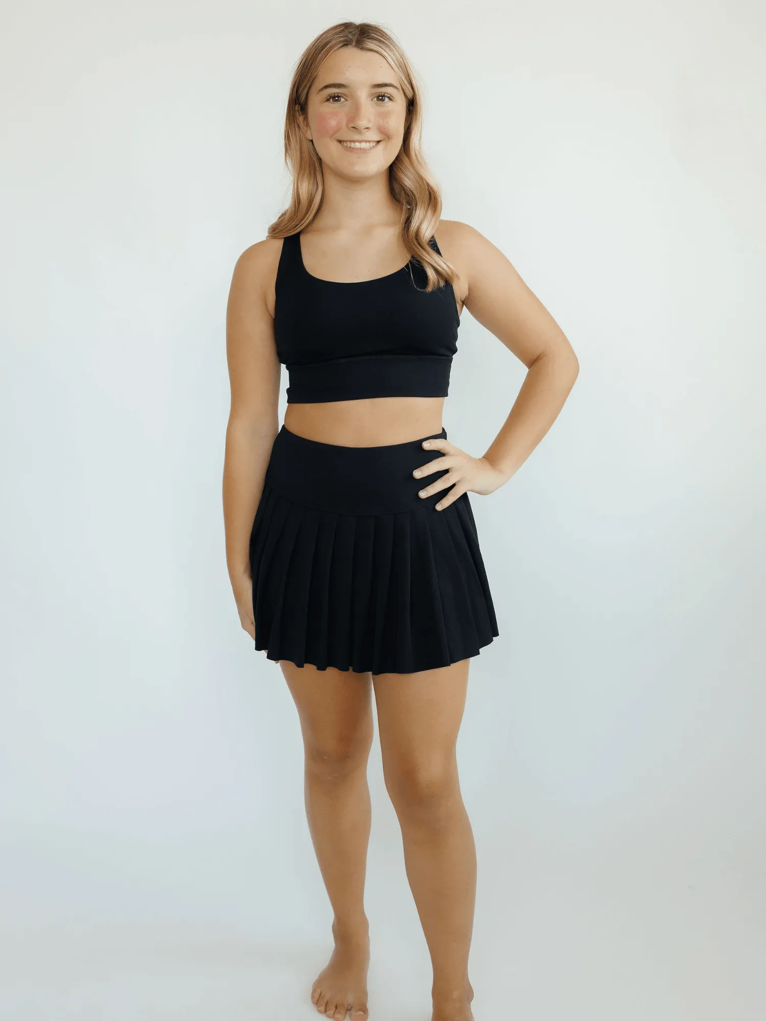 Black "Amelia" Strappy Back Sports Bra