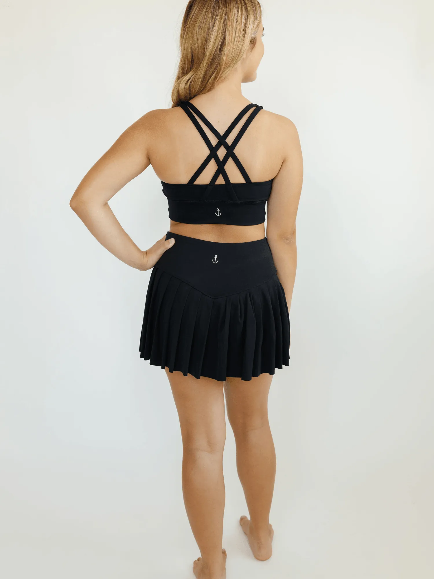 Black "Amelia" Strappy Back Sports Bra