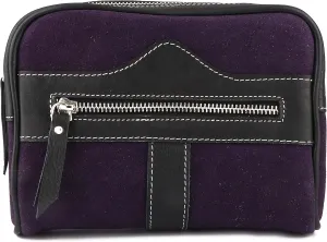 CHALLENGER Leather Waist Belt Bag Travel Pouch Fanny Pack Purple 18BT25PR