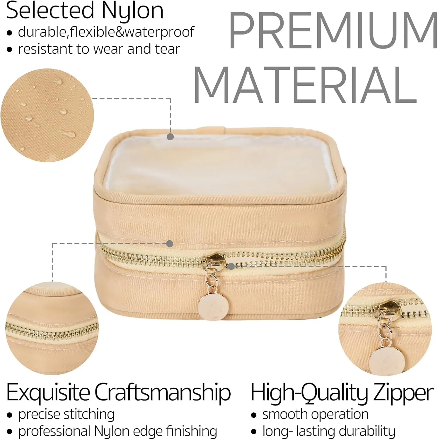 Clear Cosmetic Bag Mini Makeup Bag Women Small Cosmetic Bag for Purse Zipper Cute Pouches Make Up Travel Toiletry Essentials Preppy Purse Organizer Bags