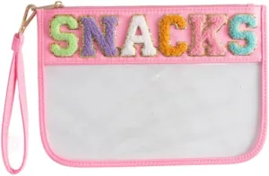 Clear Cosmetics Bag Toiletry Bag for Women and Men, Clear Travel Bag for Toiletries, Waterproof & Draining Transparent Makeup Bag Tote Bag, Travel Cosmetic Zipper Pouch (PINK)