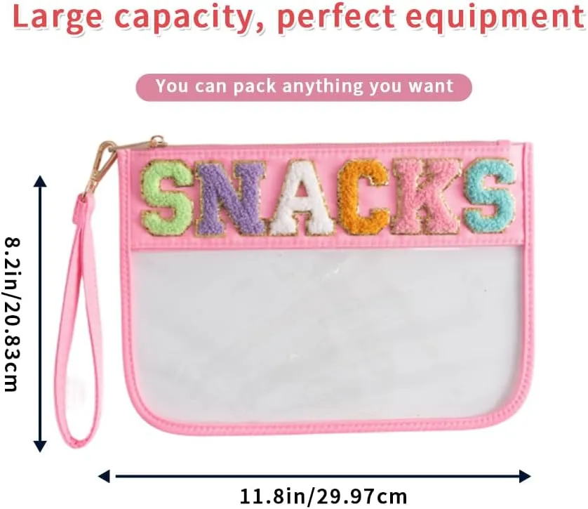 Clear Cosmetics Bag Toiletry Bag for Women and Men, Clear Travel Bag for Toiletries, Waterproof & Draining Transparent Makeup Bag Tote Bag, Travel Cosmetic Zipper Pouch (PINK)