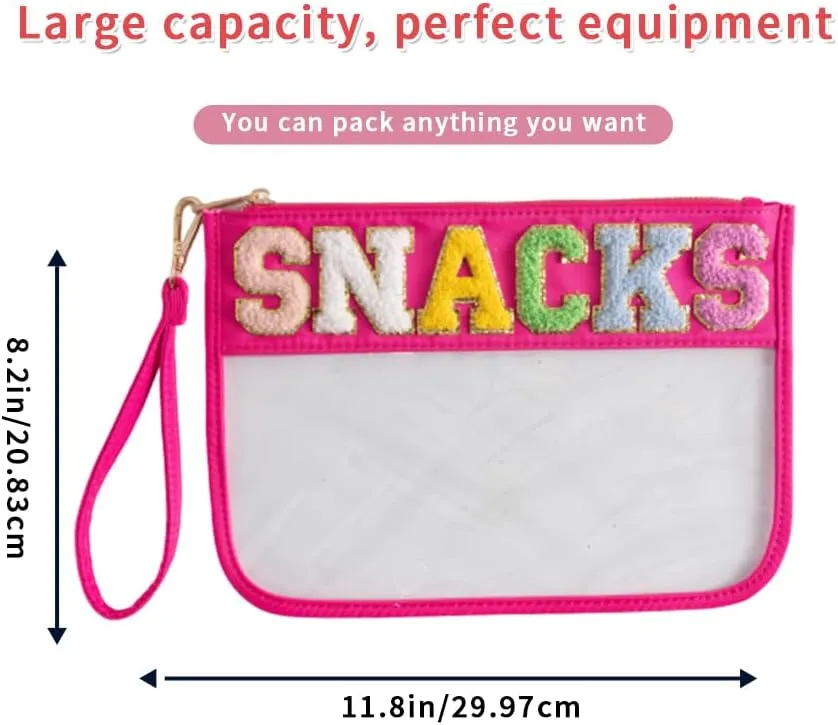 Clear Cosmetics Bag Toiletry Bag for Women and Men, Clear Travel Bag for Toiletries, Waterproof & Draining Transparent Makeup Bag Tote Bag, Travel Cosmetic Zipper Pouch (Rose Red)