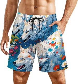 Colorful-eagle Mens Swimming Trunks Board Shorts Beach Shorts with Pockets Bathing Suits