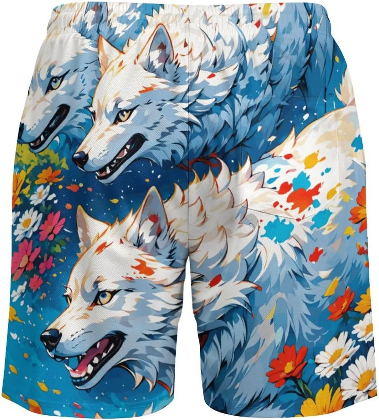 Colorful-eagle Mens Swimming Trunks Board Shorts Beach Shorts with Pockets Bathing Suits