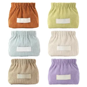 Corduroy Elastic Hair Tie Organizer, 2024 New Cosmetic Bags for Women Makeup Bag Large Capacity Purse Travel Toiletry Zipper Storage Pouch Make up Brushes Organizer for Gifts (6 set)