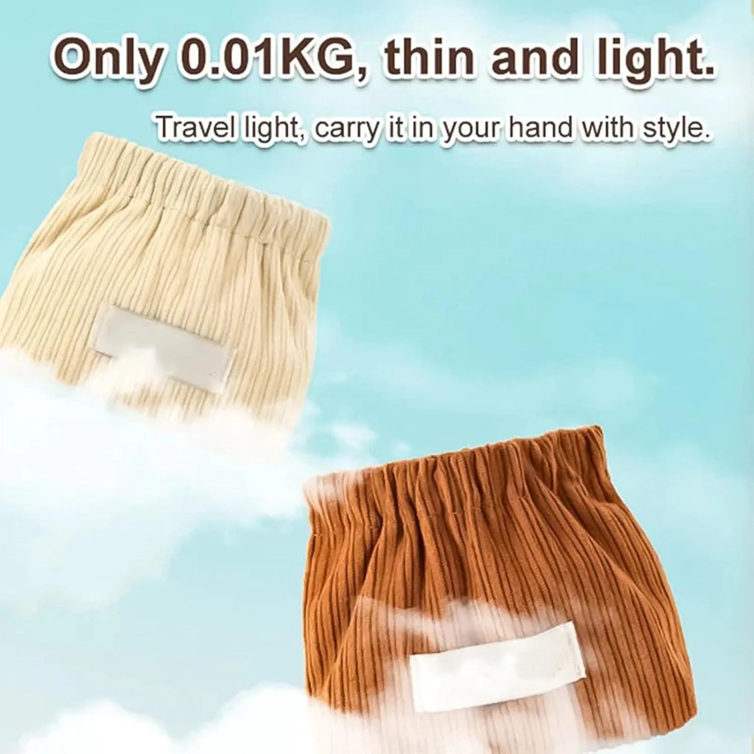 Corduroy Elastic Hair Tie Organizer, 2024 New Cosmetic Bags for Women Makeup Bag Large Capacity Purse Travel Toiletry Zipper Storage Pouch Make up Brushes Organizer for Gifts (Apricot)