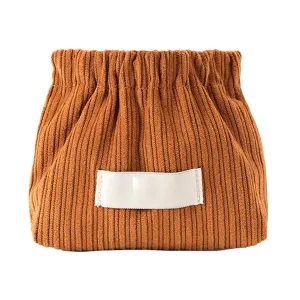 Corduroy Elastic Hair Tie Organizer, 2024 New Cosmetic Bags for Women Makeup Bag Large Capacity Purse Travel Toiletry Zipper Storage Pouch Make up Brushes Organizer for Gifts (Brown)