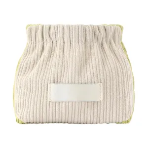 Corduroy Elastic Hair Tie Organizer, 2024 New Cosmetic Bags for Women Makeup Bag Large Capacity Purse Travel Toiletry Zipper Storage Pouch Make up Brushes Organizer for Gifts (Milky White)