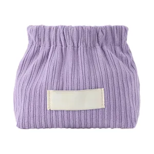 Corduroy Elastic Hair Tie Organizer, 2024 New Cosmetic Bags for Women Makeup Bag Large Capacity Purse Travel Toiletry Zipper Storage Pouch Make up Brushes Organizer for Gifts (Purple)