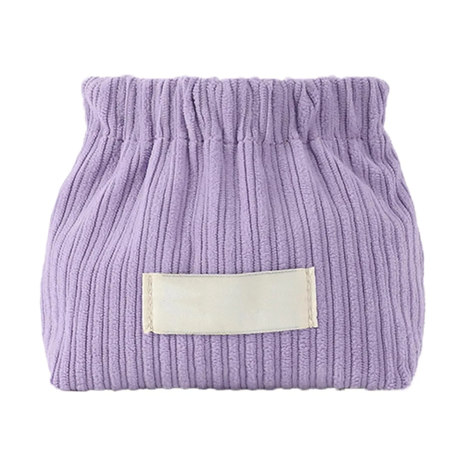 Corduroy Elastic Hair Tie Organizer, 2024 New Cosmetic Bags for Women Makeup Bag Large Capacity Purse Travel Toiletry Zipper Storage Pouch Make up Brushes Organizer for Gifts (Purple)