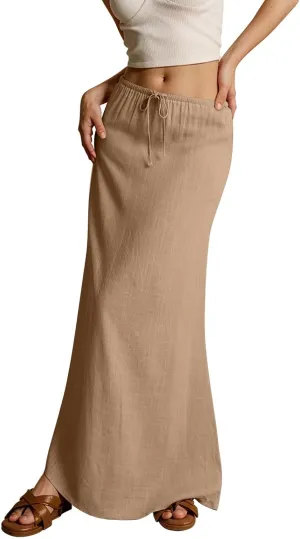COTECRAM 2025 Women Long Skirt Summer Flowy Casual Lightweight Elegant Cocktail Party Wedding Flared A-Line Maxi Skirts