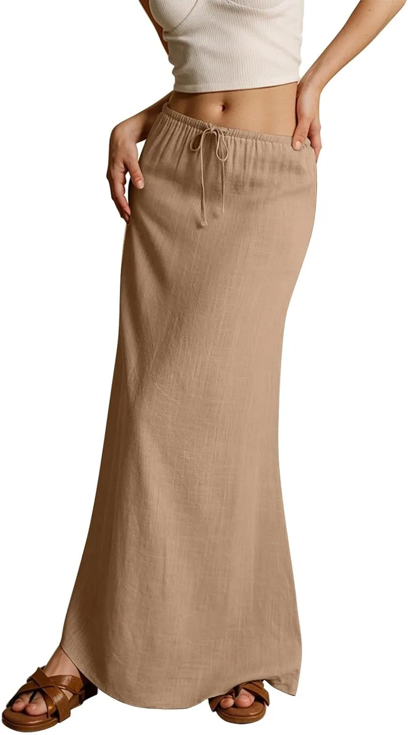 COTECRAM 2025 Women Long Skirt Summer Flowy Casual Lightweight Elegant Cocktail Party Wedding Flared A-Line Maxi Skirts