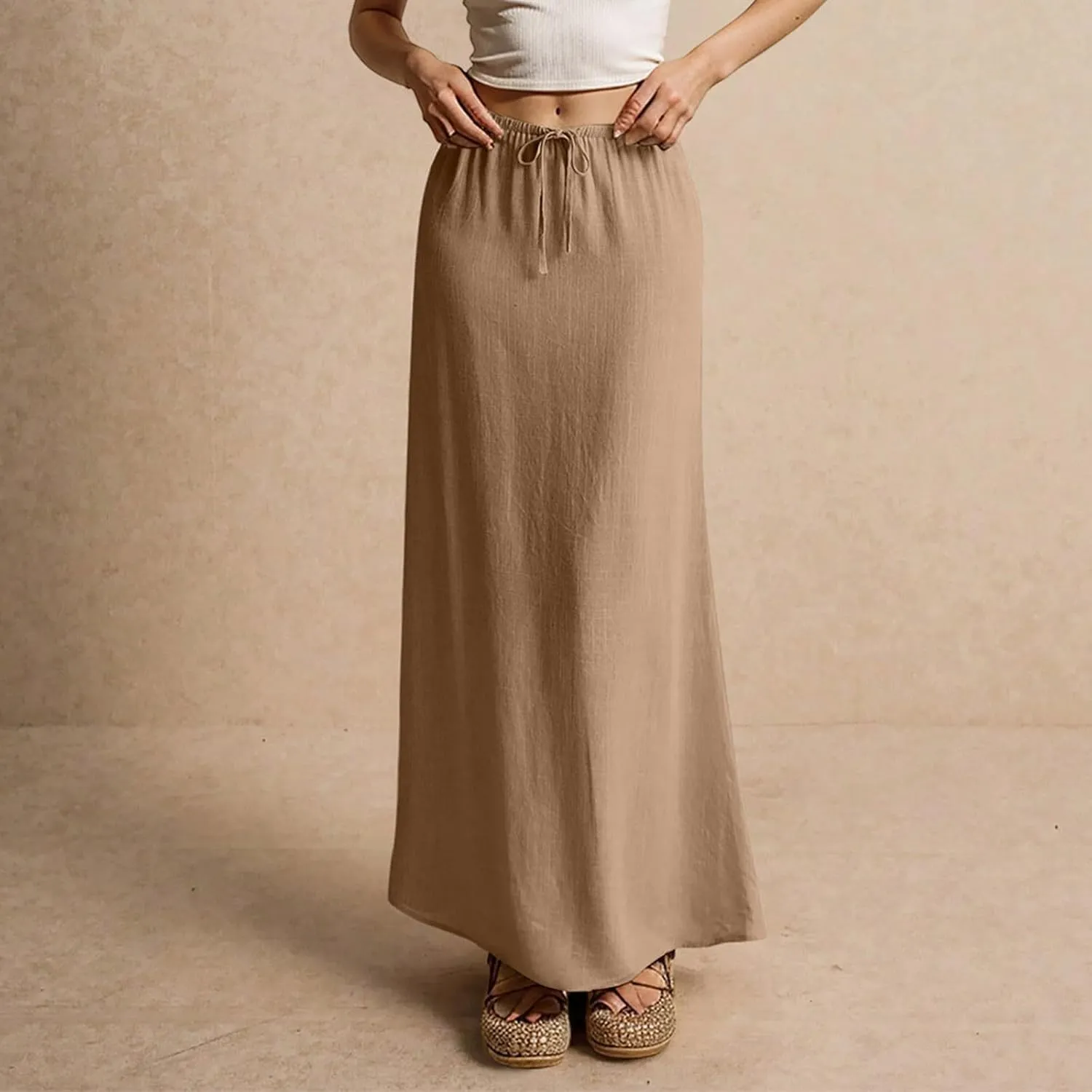 COTECRAM 2025 Women Long Skirt Summer Flowy Casual Lightweight Elegant Cocktail Party Wedding Flared A-Line Maxi Skirts