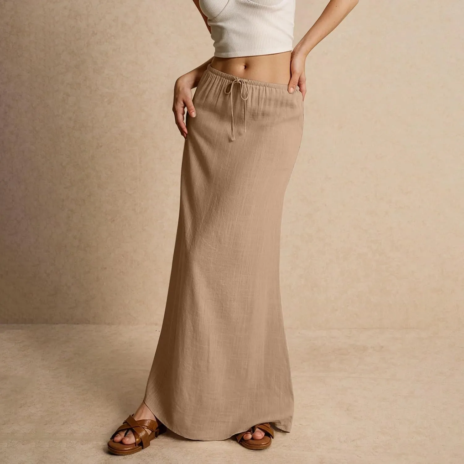 COTECRAM 2025 Women Long Skirt Summer Flowy Casual Lightweight Elegant Cocktail Party Wedding Flared A-Line Maxi Skirts