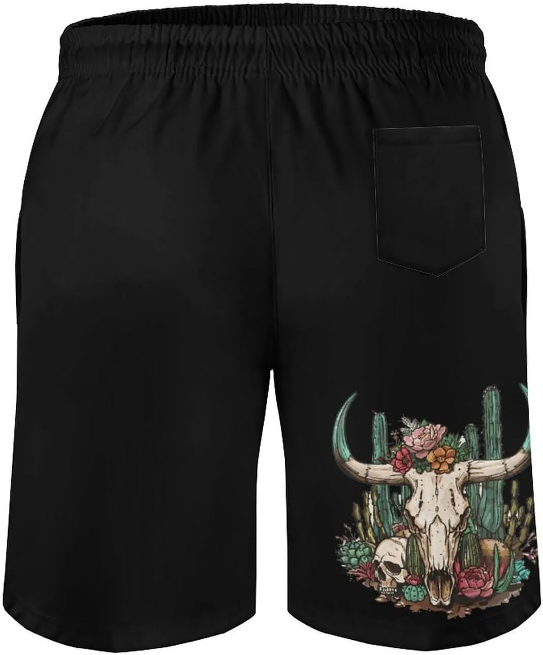 Cow Skull Cactus Men's Swim Trunks Quick Dry Board Shorts Breathable Summer Beach Shorts Bathing Suits