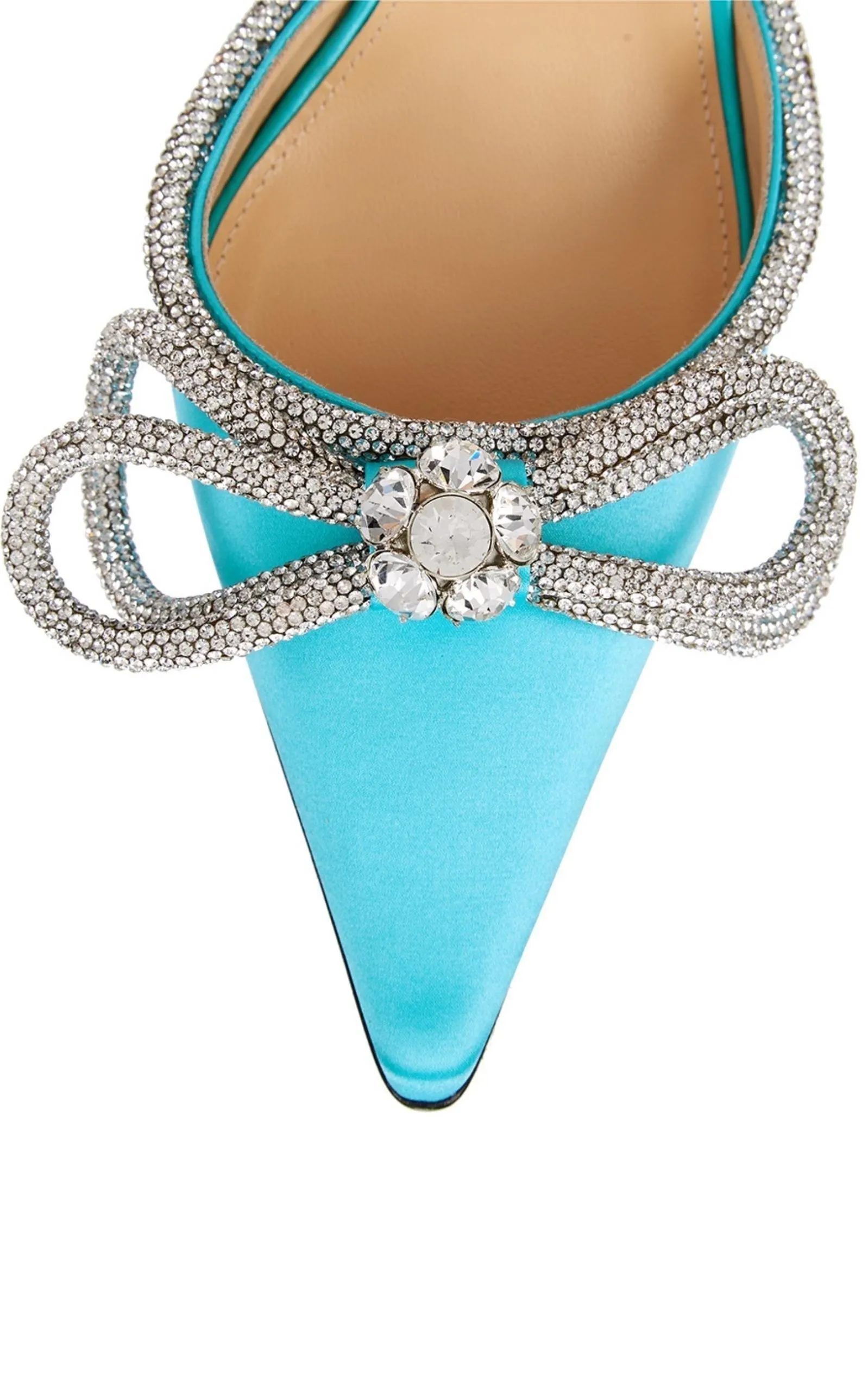 Crystal-embellished Satin Pumps