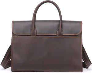 CSCDD Crazy Horse Leather Large Capacity Tote 2 Business Briefcase Men's Bag
