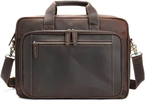 CSCDD Mad Horse Leather Men's Bag Computer Case Business Case Travel Case Briefcase