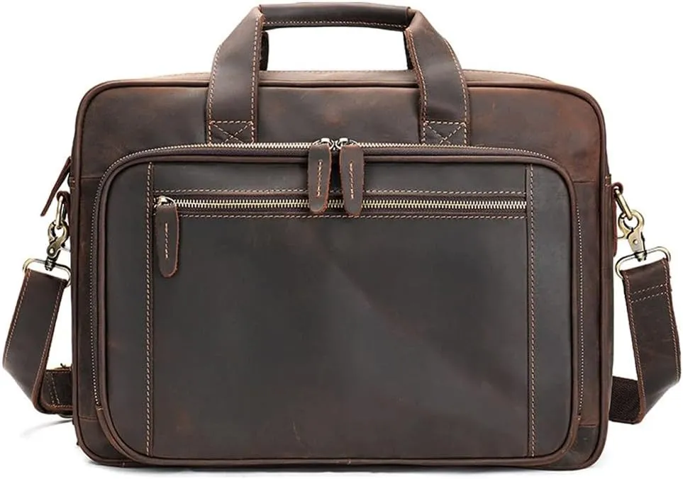 CSCDD Mad Horse Leather Men's Bag Computer Case Business Case Travel Case Briefcase