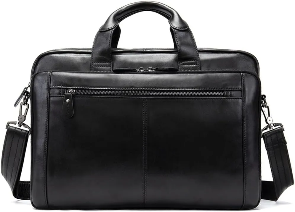 CSCDD Vintage Leather Bag Business Handbag Men's shoulder Briefcase Computer Bag
