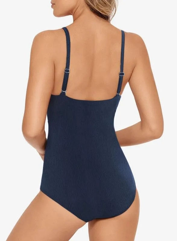Dokotoo Women's One-Piece Swimsuits Adjustable Strap Cutout Monokini Padded Tummy Control Slimming Swimwear Bathing Suits
