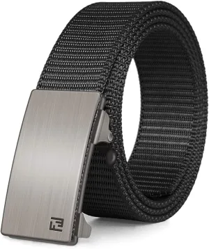 FAIRWIN Men's Ratchet Web Belt,1.25 inch Nylon Automatic Buckle,No Holes Invisible Belts for Men Jeans Pants