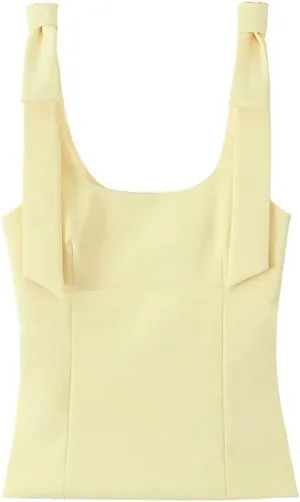 Fashion Solid Color Crop Tops for Women Summer Sleeveless Camisole Backless Tanks Top