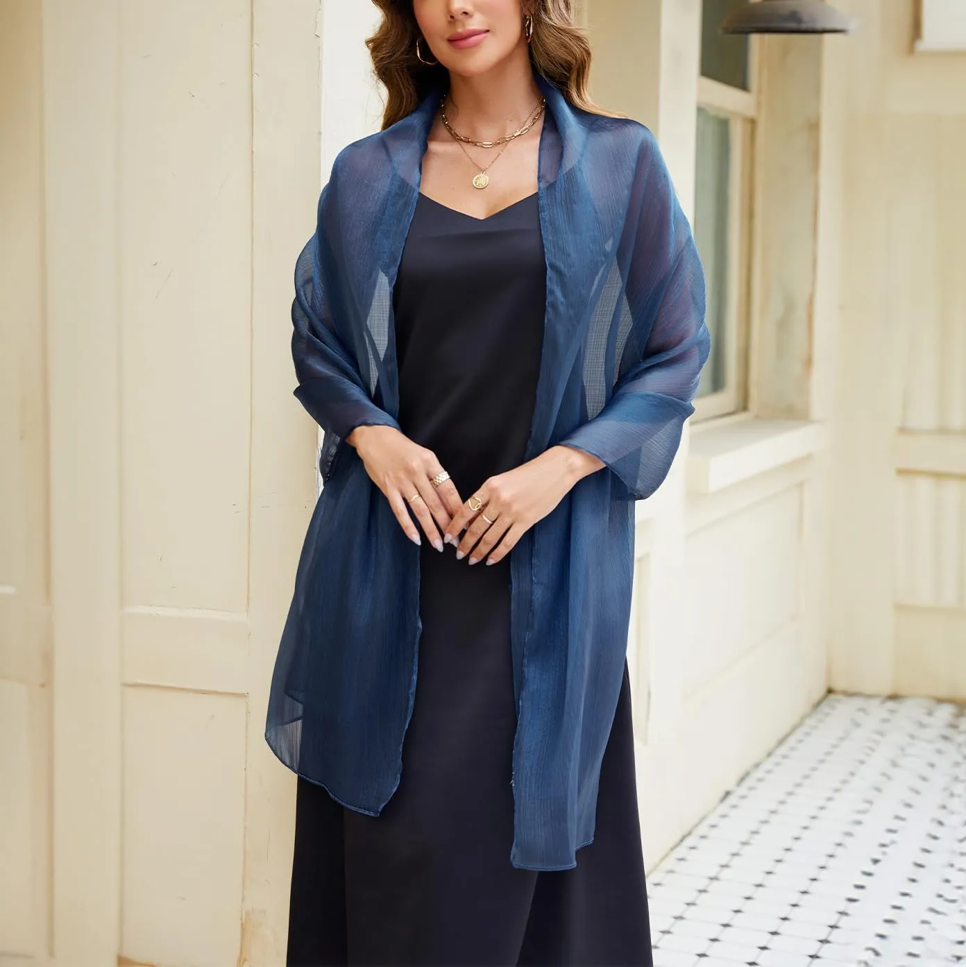 FINIZO Shawls and Wraps for Evening Dresses Women Soft Shimmer Scarf Wedding Guest Shawl Wrap