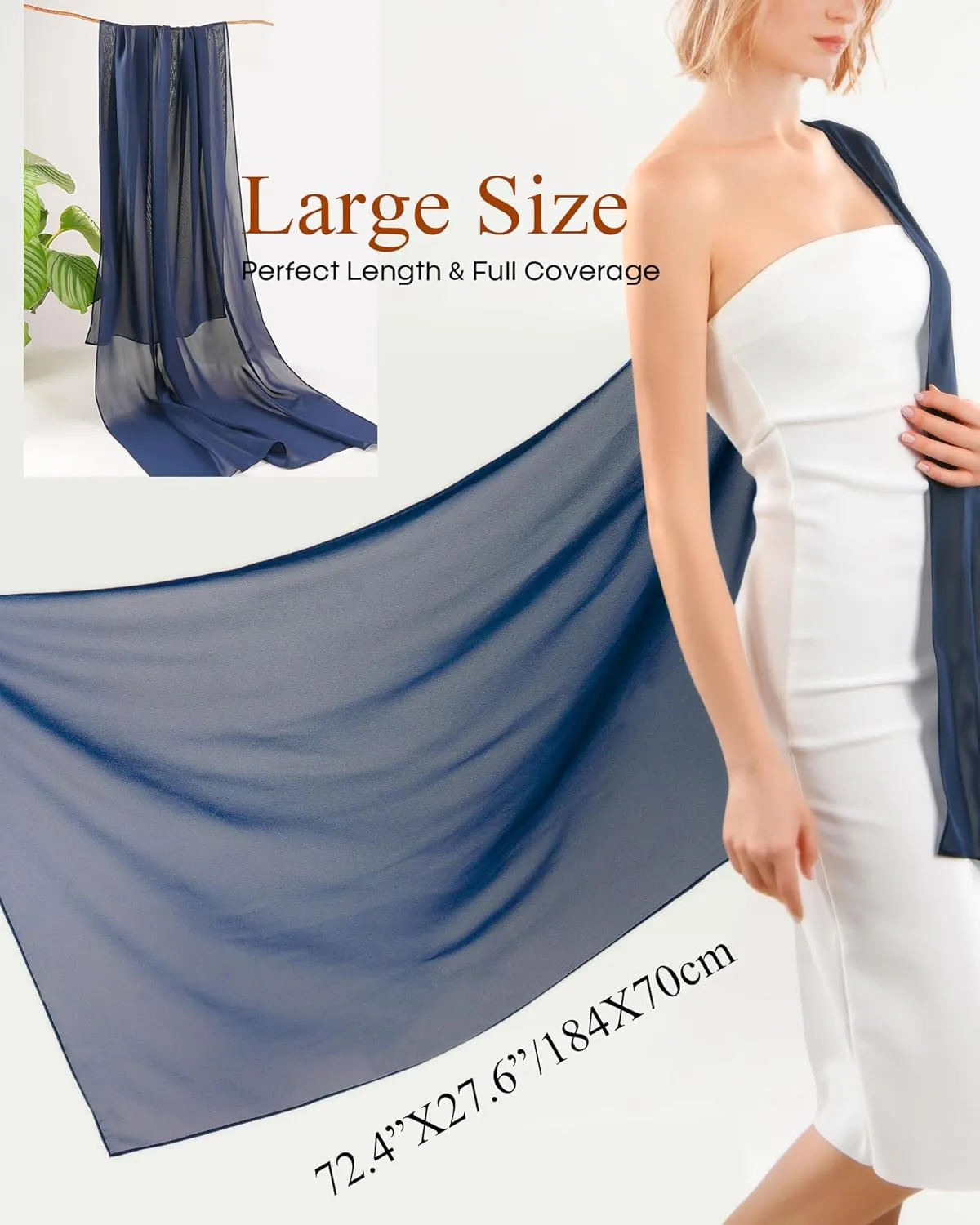 FURTALK Chiffon Shawl Wraps for Women Evening Dresses Soft Scarf Formal Wedding Bridal Scarves